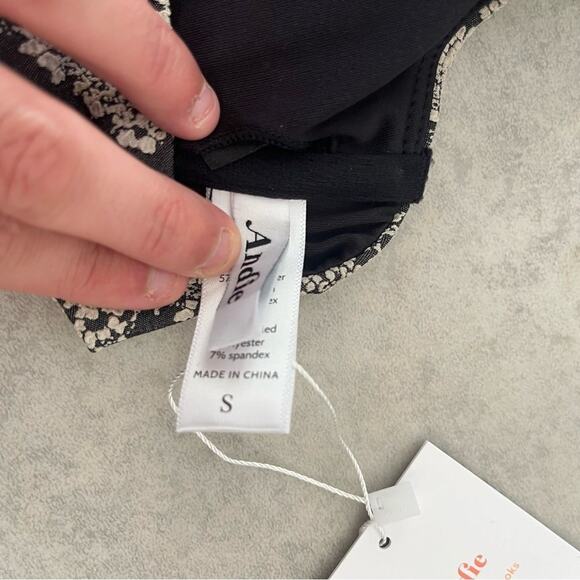 NWT Andie Swim Sicily Top Snakeskin Textured Small Underwire Cups Bikini Bra - Picture 6 of 10